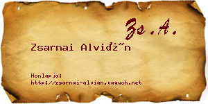 Zsarnai Alvián névjegykártya
